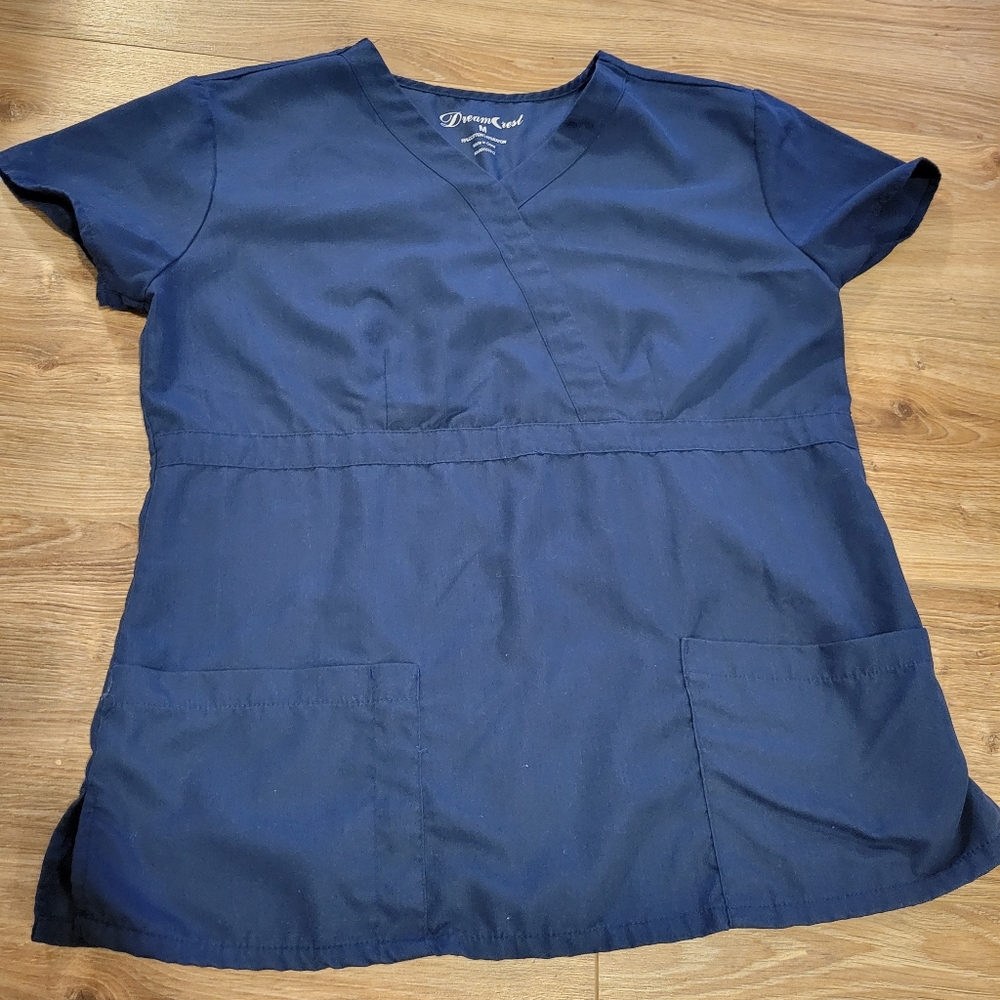 Navy blue scrub top - possible maternity
